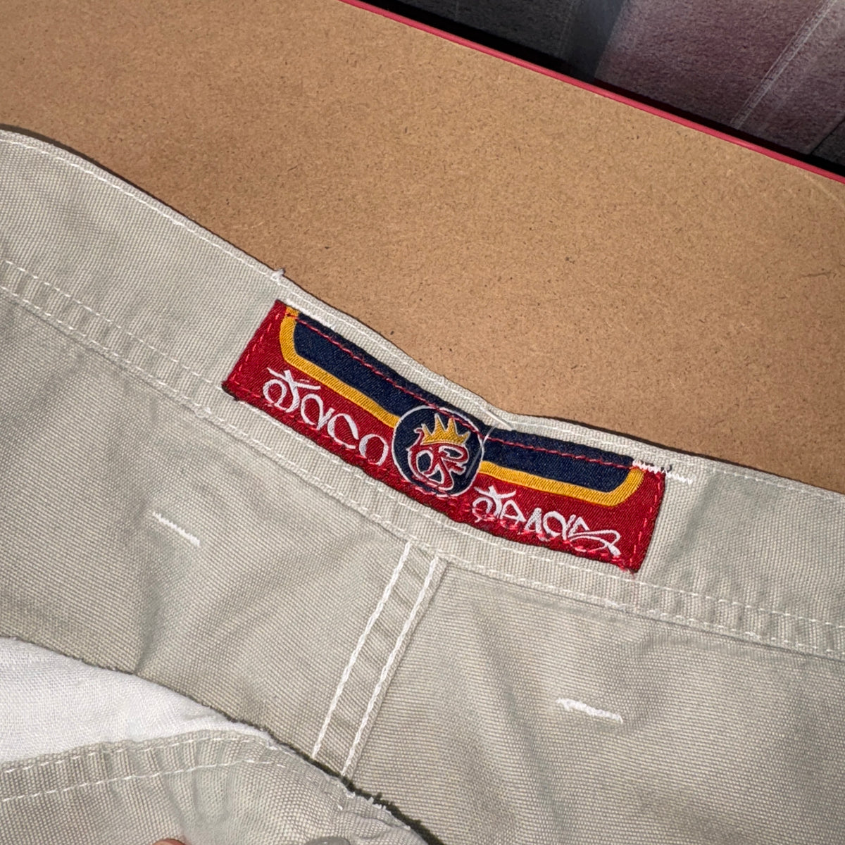 JNCO Cream Chino Baggy Y2K Skate Embroidered Trousers - 36L