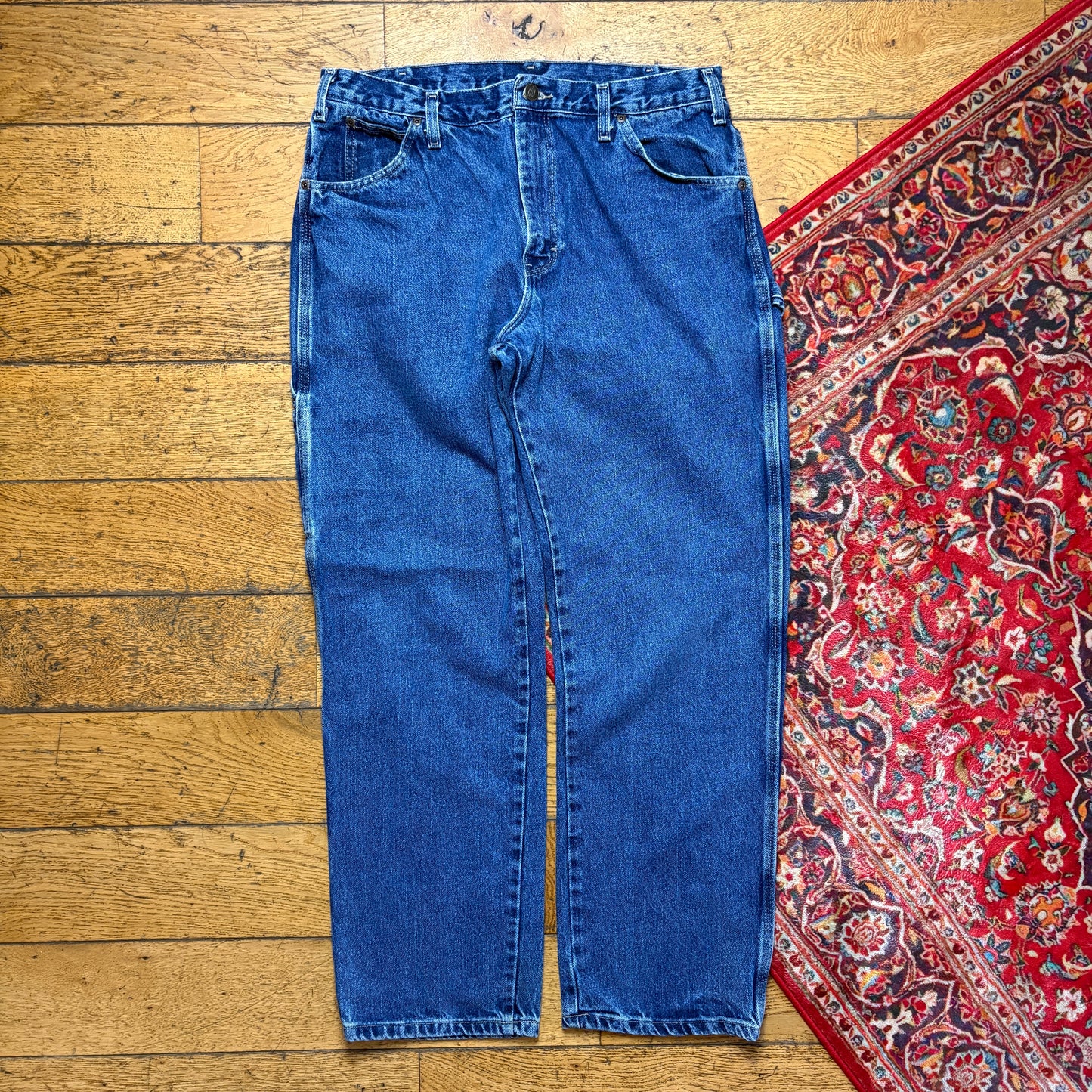 Vintage Dickies Workwear Carpenter Baggy Blue Jeans - 34L