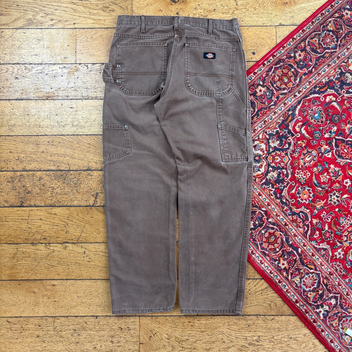 Vintage Dickies Brown Workwear Carpenter Baggy Trousers - 32