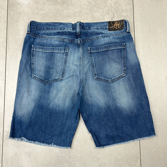 Vintage Blue Hip Hop Baggy Shorts Jorts - 36