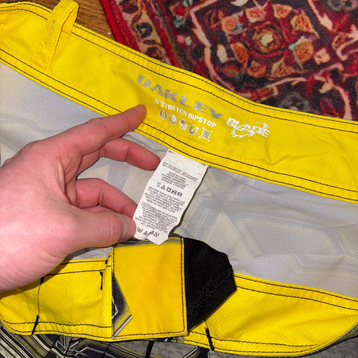Vintage Oakley Yellow Board Surfwear Swim Swimming Trunks Shorts - 38