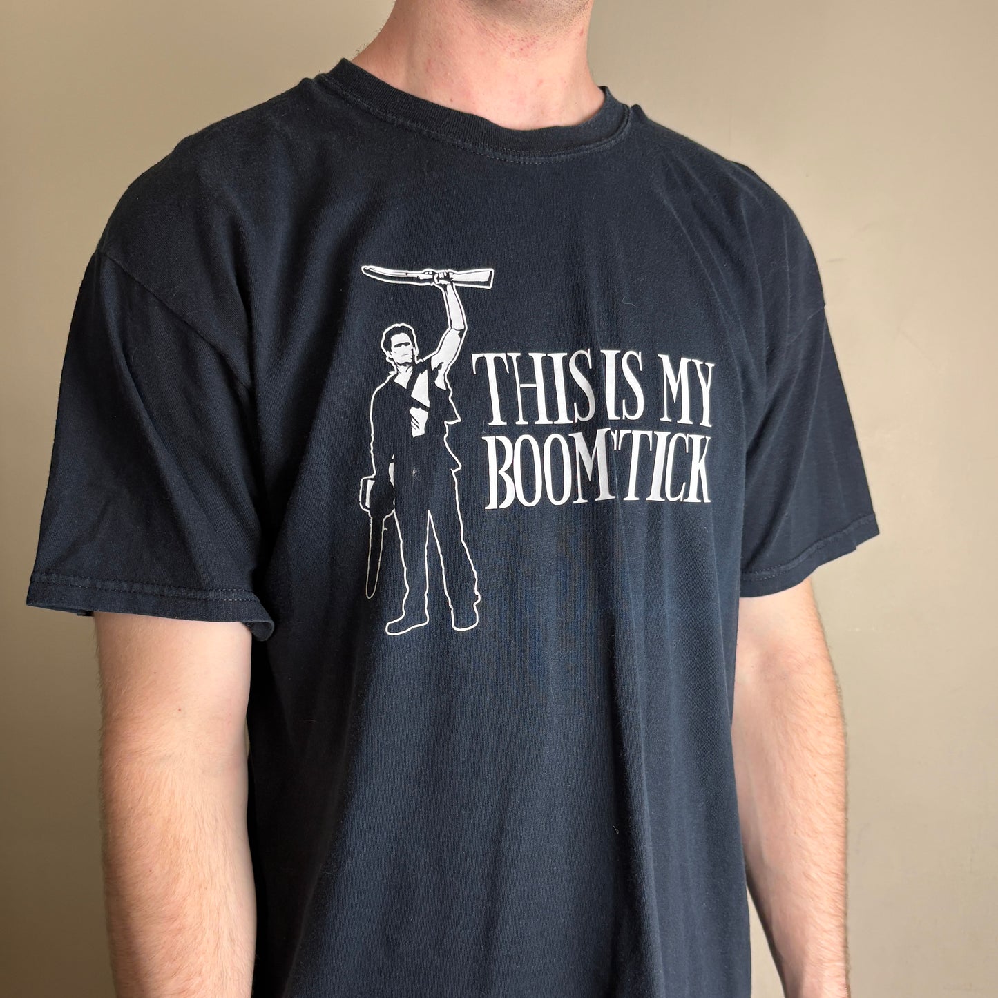 Vintage This is My Boomstick Black Graphic T-Shirt - M