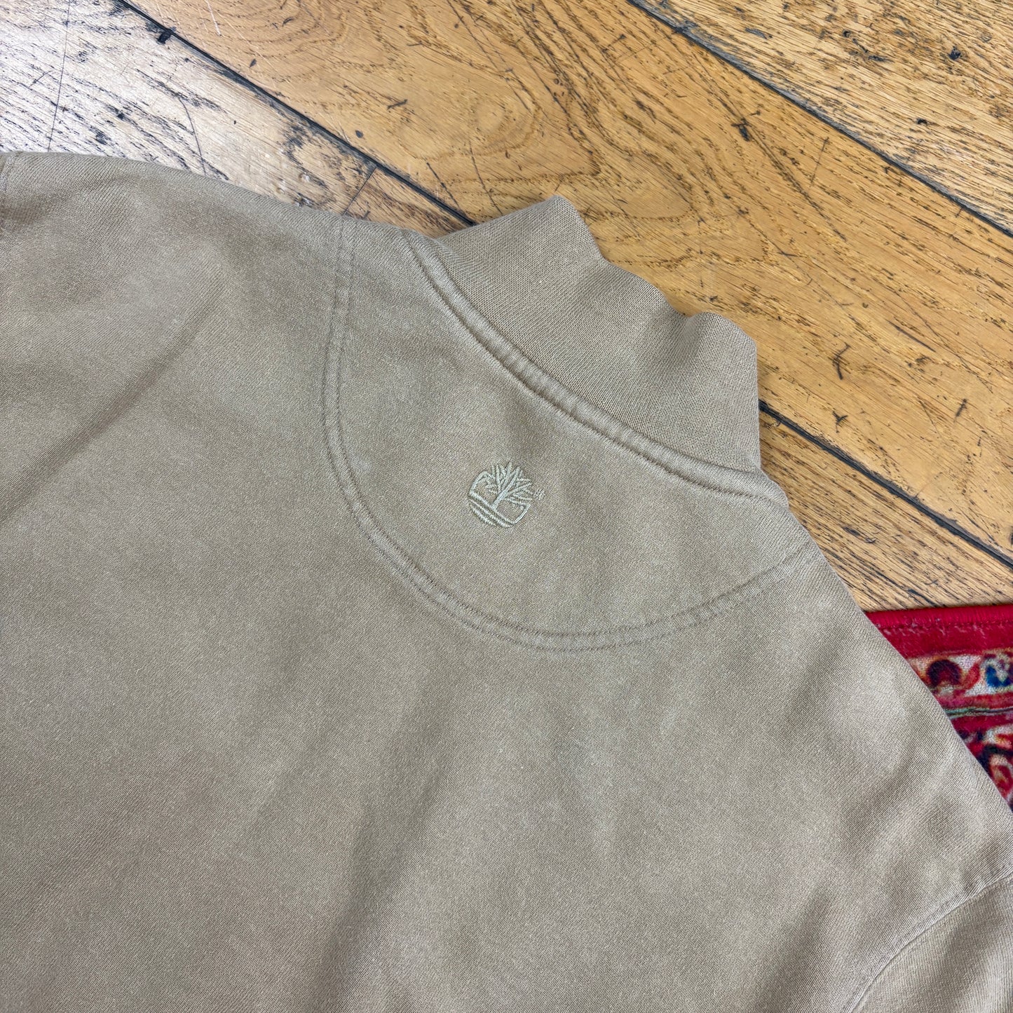Vintage Timberland Brown Embroidered Zip Sweatshirt - M