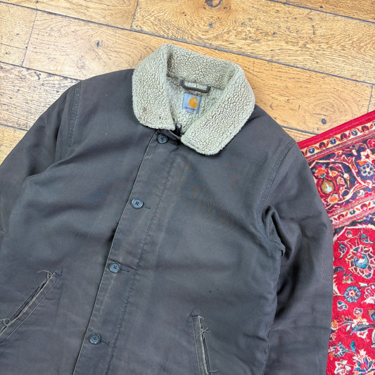 Vintage Carhartt Brown Khaki Sherpa Lined Jacket - M