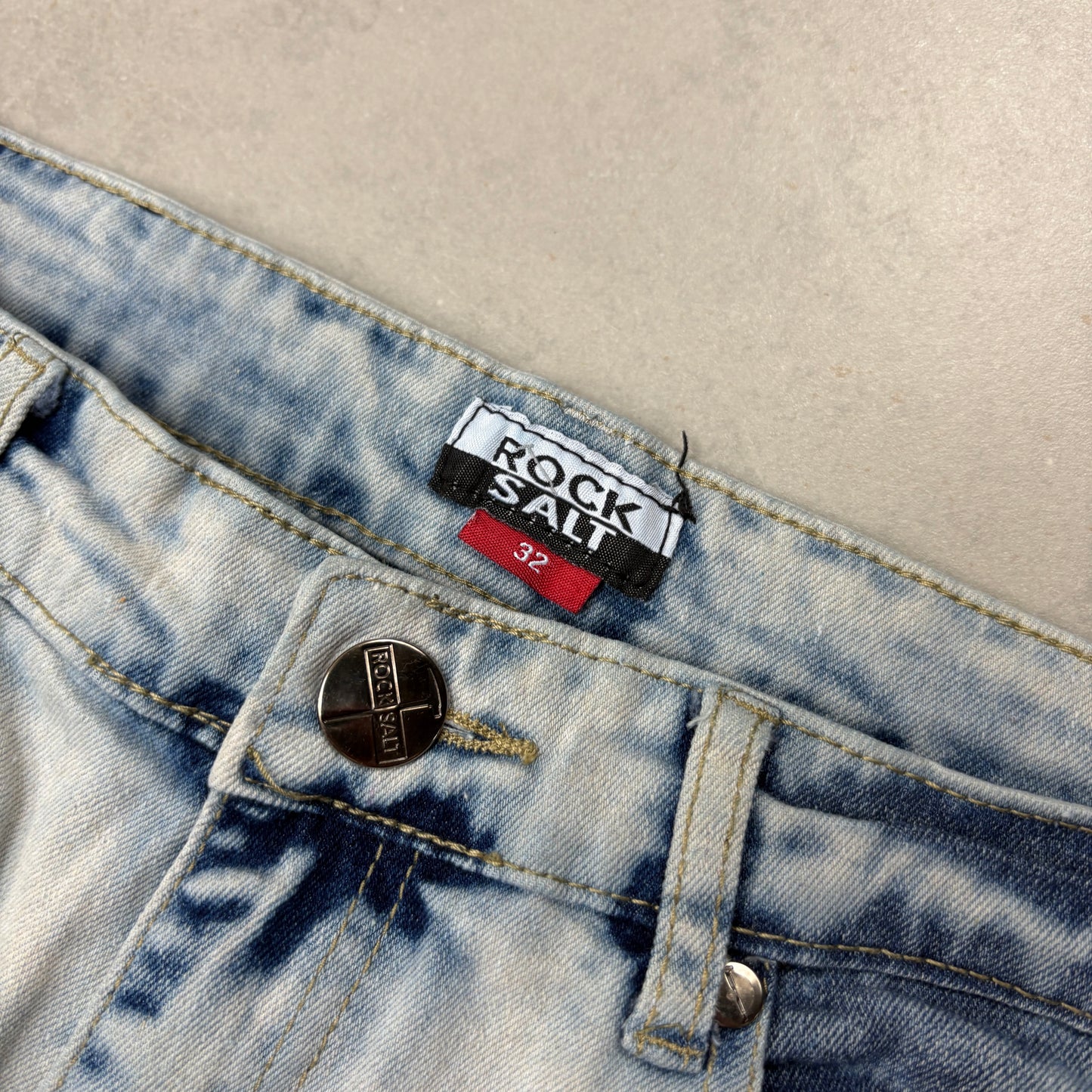 Vintage Rock Salt Blue Hip Hop Slim Jeans - 32