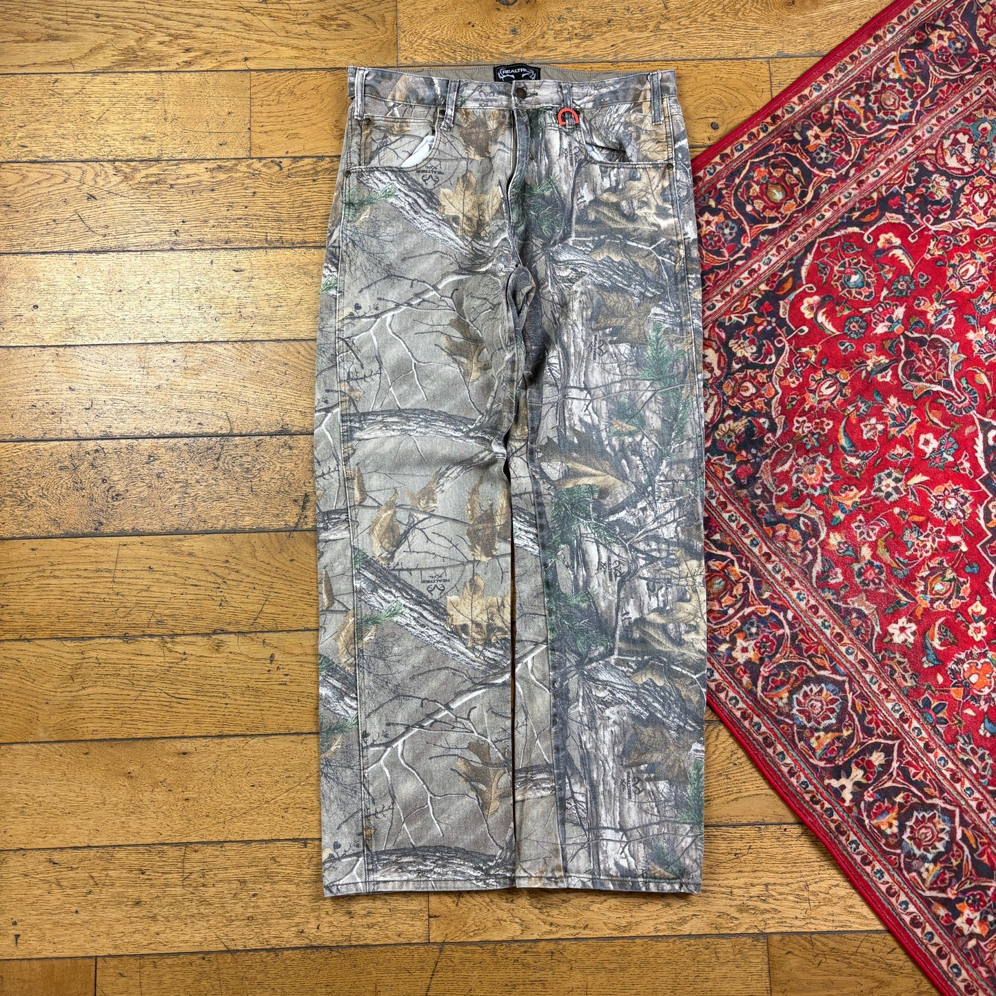 Vintage Real Tree Camo Green Hunting Workwear Trousers - 34