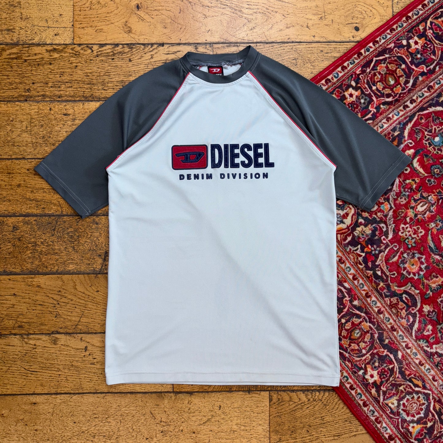 Vintage Diesel Grey Raglan Graphic T-Shirt - XS