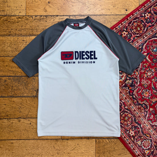 Vintage Diesel Grey Raglan Graphic T-Shirt - XS