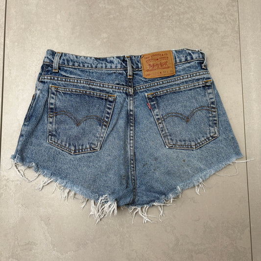 Vintage Levis 550 Blue Denim Shorts - Size 12/14