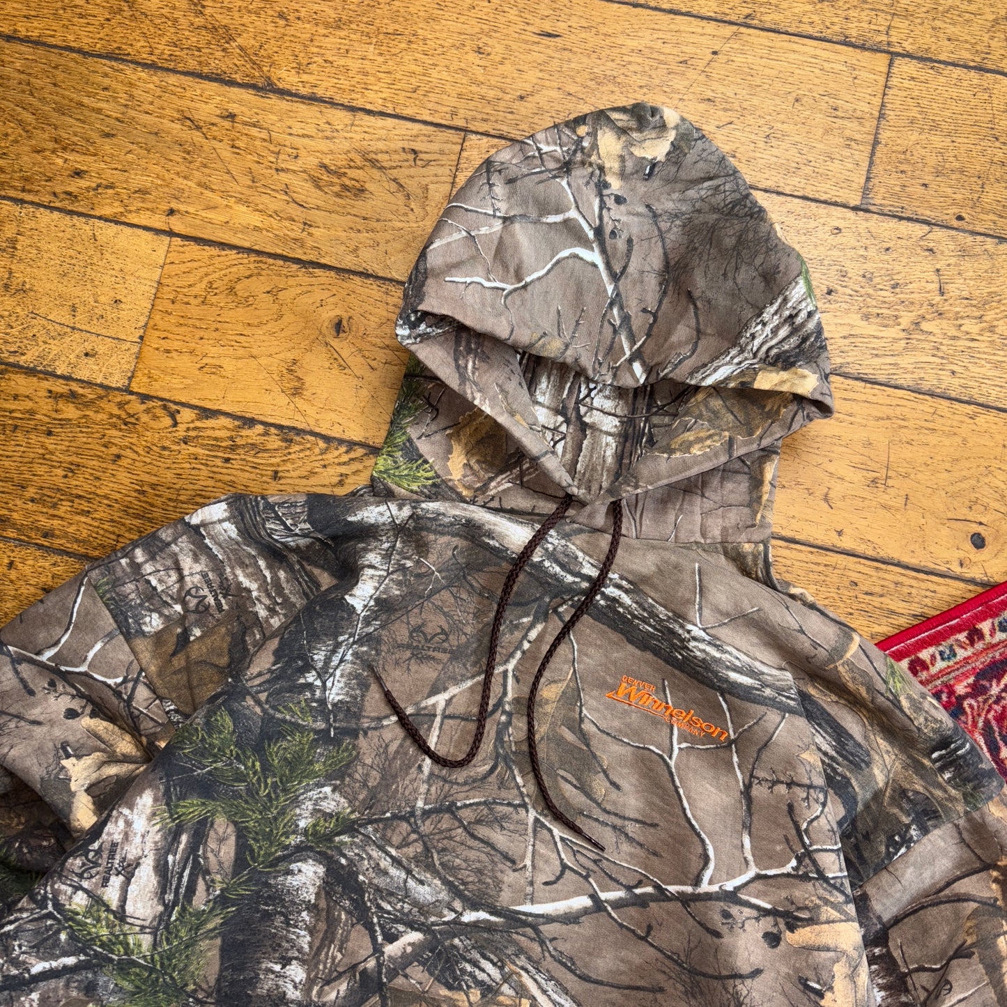 Vintage Realtree Russell Athletic Camo Green Hoodie Sweatshirt - 2XL