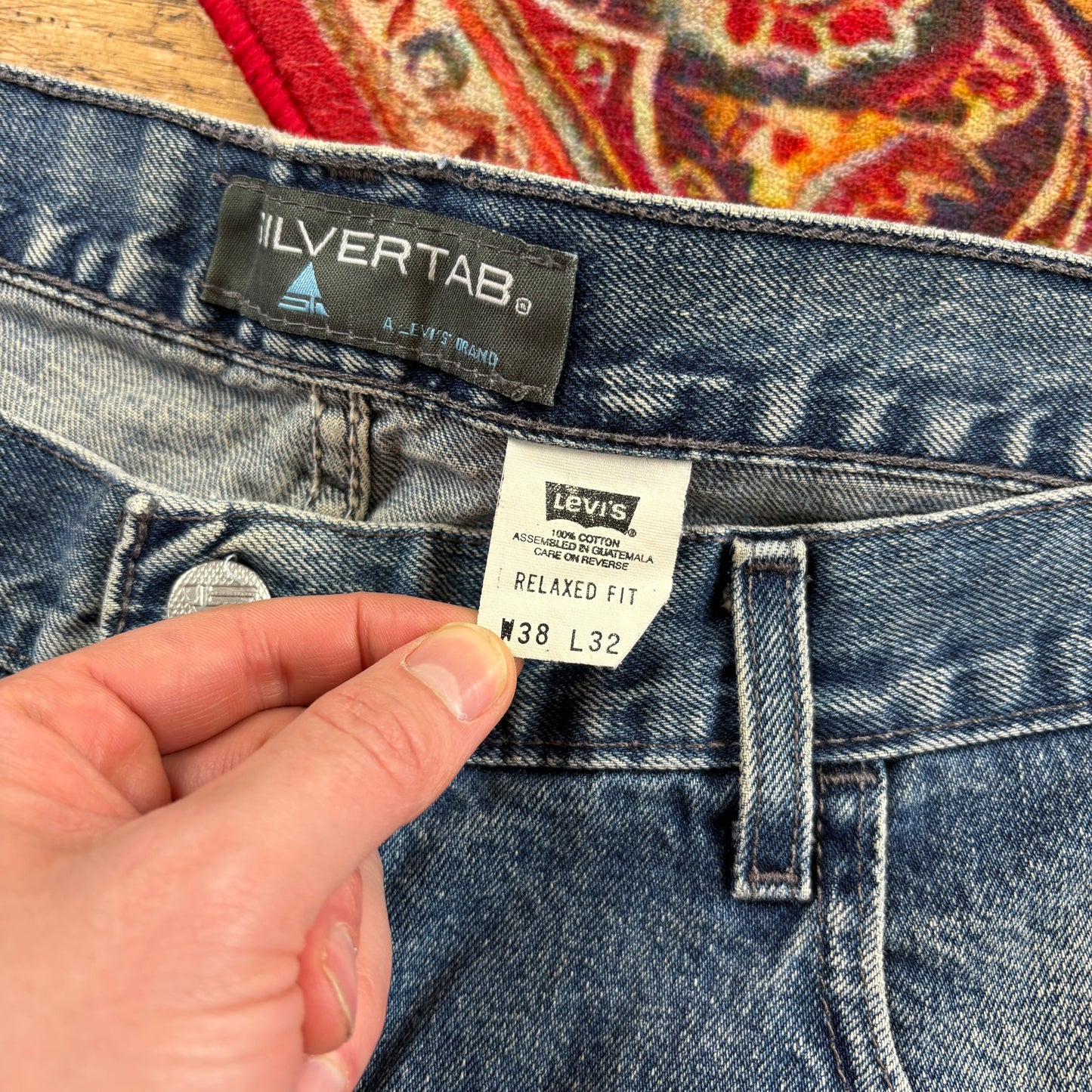 Vintage Levis Silver Tab Blue Y2K Hip Hop Baggy Jeans - 38