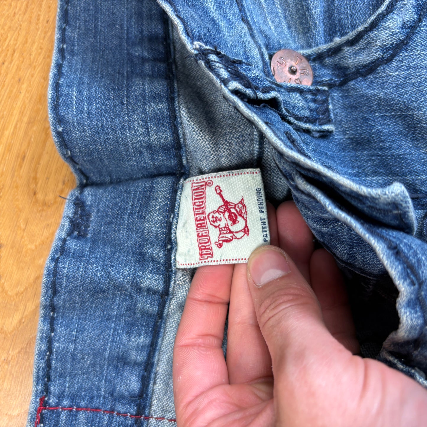 Vintage True Religion Blue Embroidered Y2K Shorts Jorts - 36