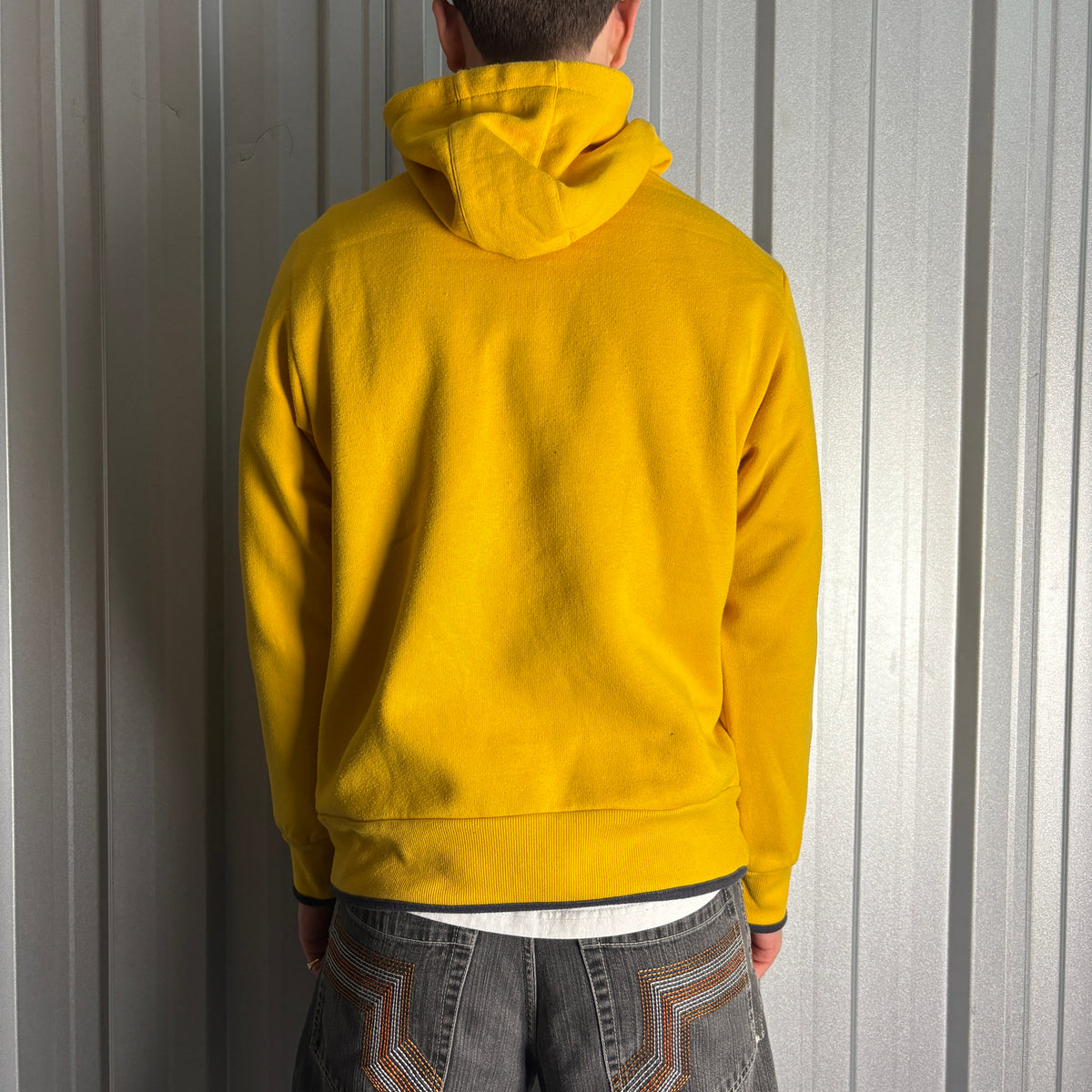 Vintage Adidas Yellow Hoodie Sweatshirt - M