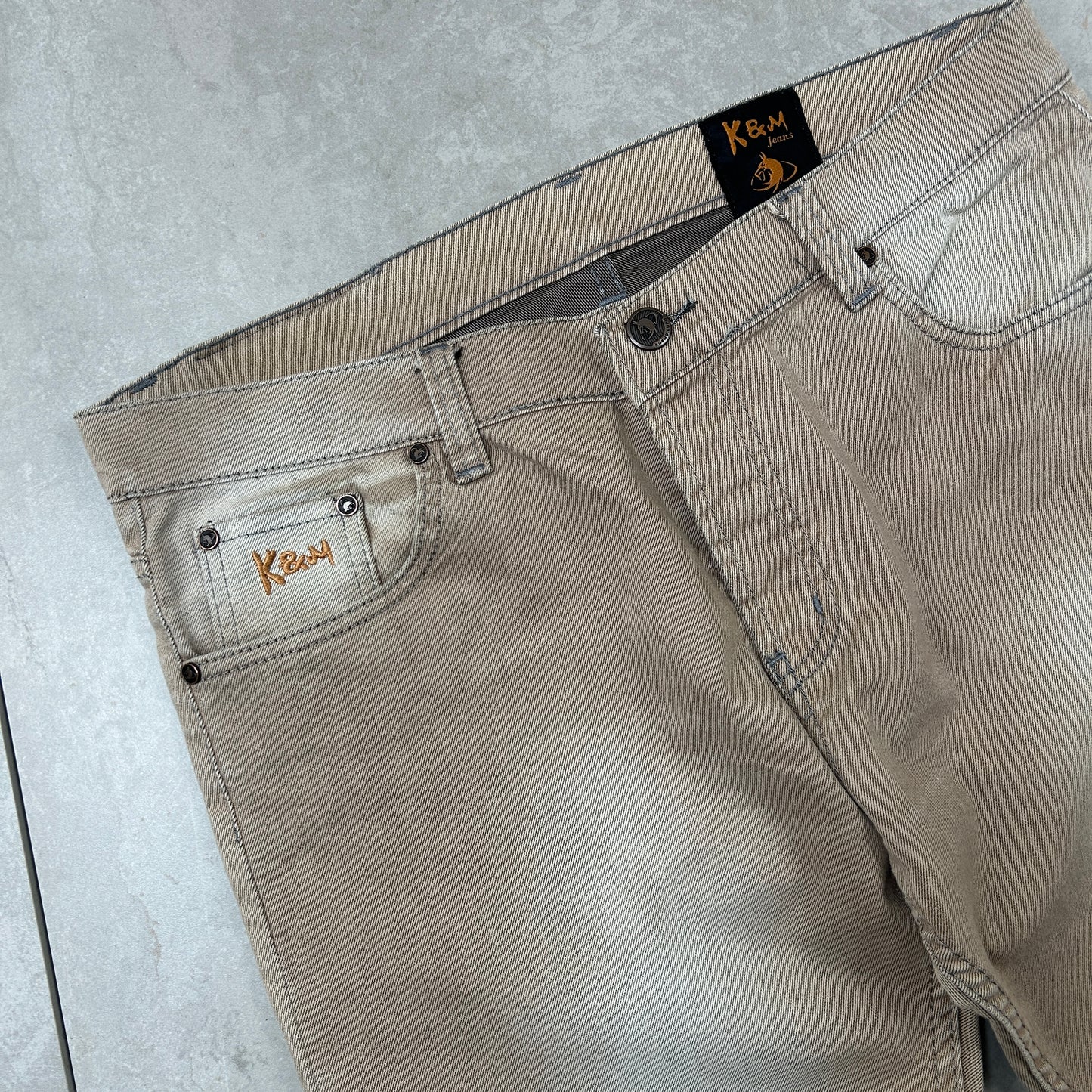 Vintage Kosmo Lupo Embroidered Hip Hop Baggy Brown Jeans - 36