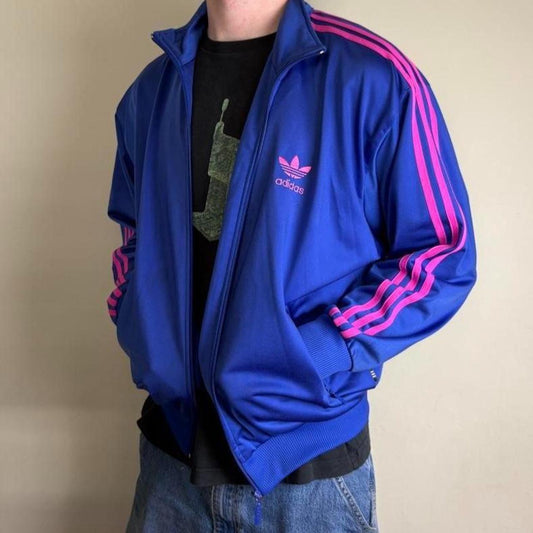 Vintage Adidas 90s Blue Track Jacket - M