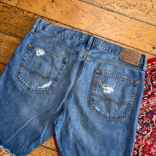 Vintage Blue Denim Shorts - 38
