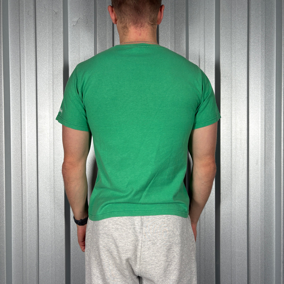 Stussy Green Graphic Embroidered T Shirt - XS