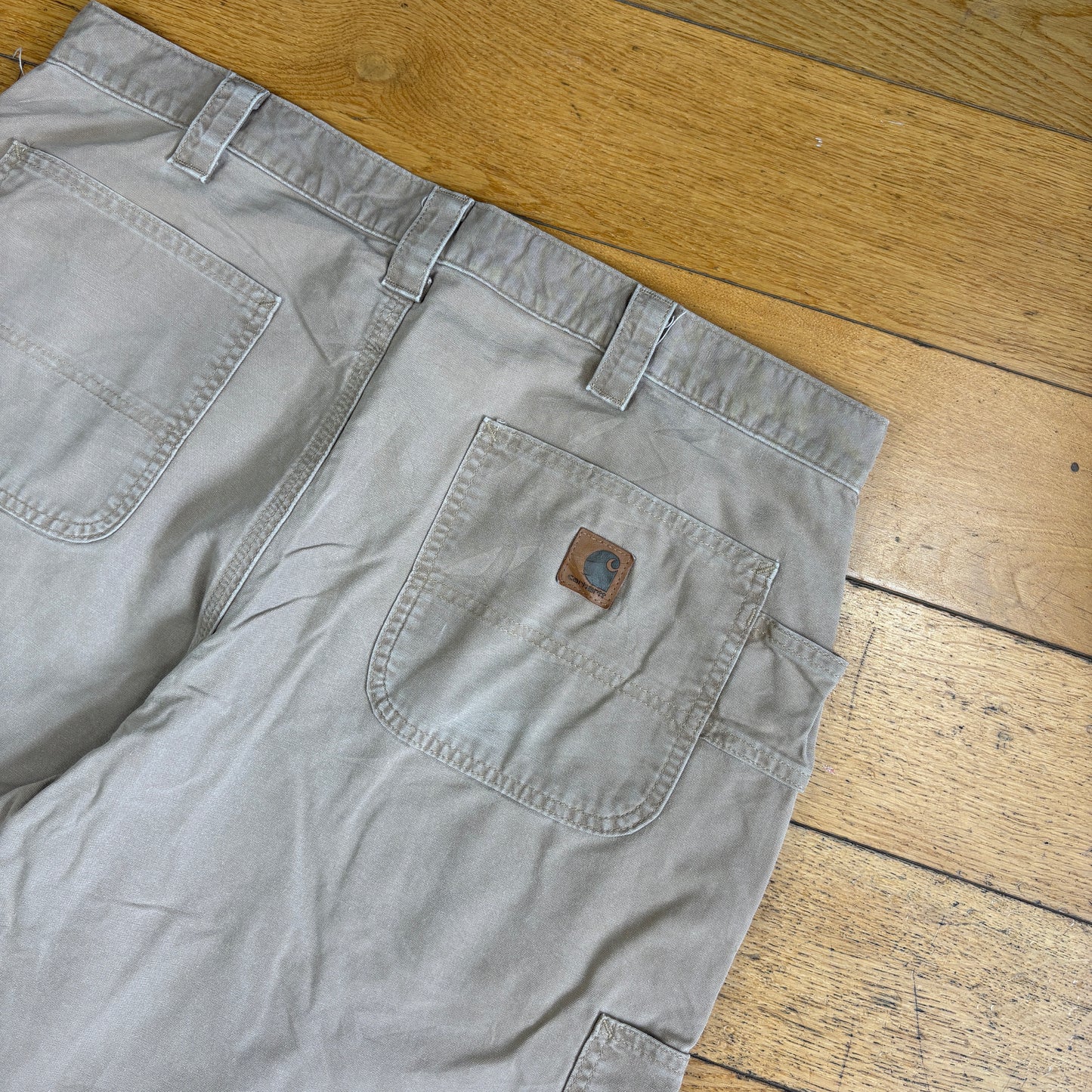 Vintage Carhartt Workwear Light Brown Baggy Carpenter Shorts - 38