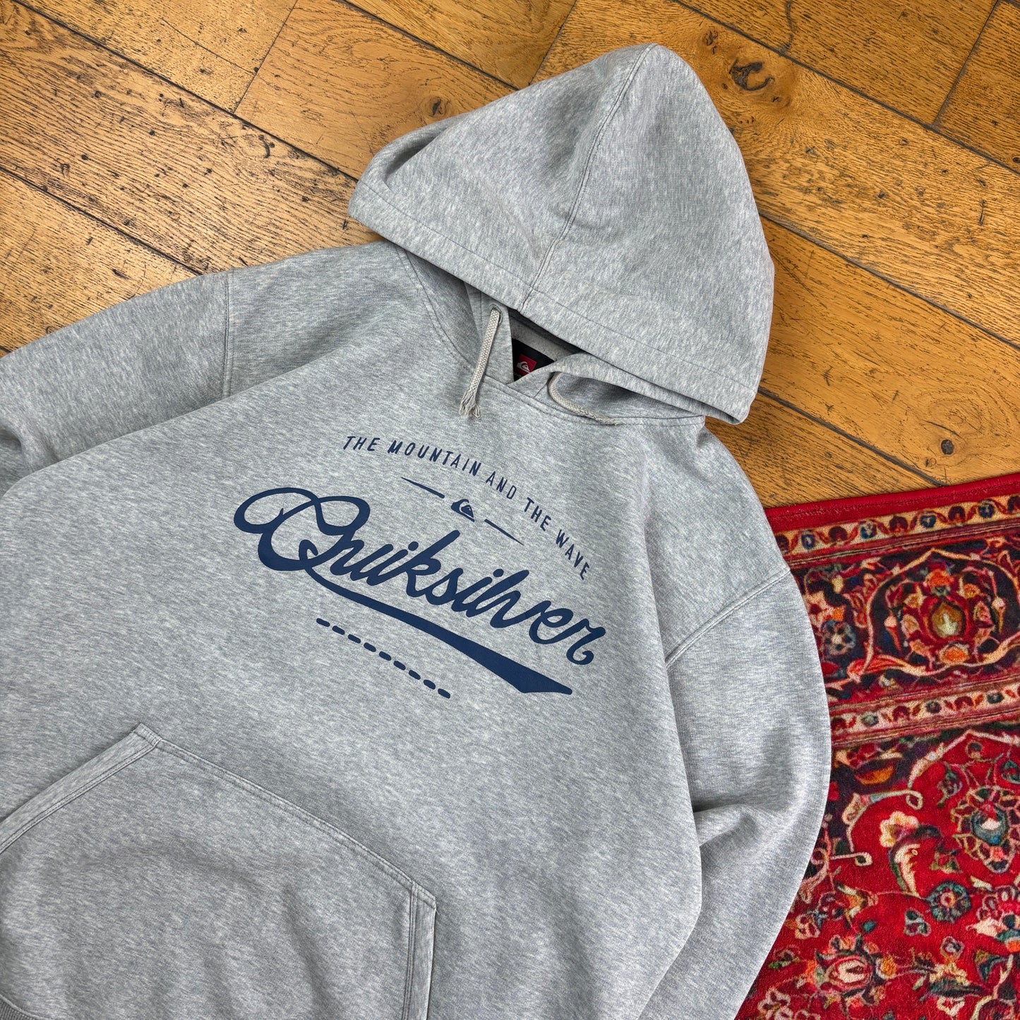Vintage Quiksilver Grey Surfwear Hoodie Sweatshirt - XL
