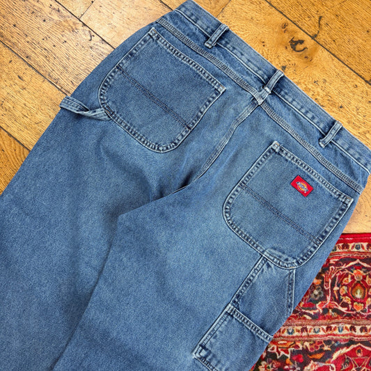 Vintage Dickies Blue Workwear Carpenter Baggy Jeans - 38
