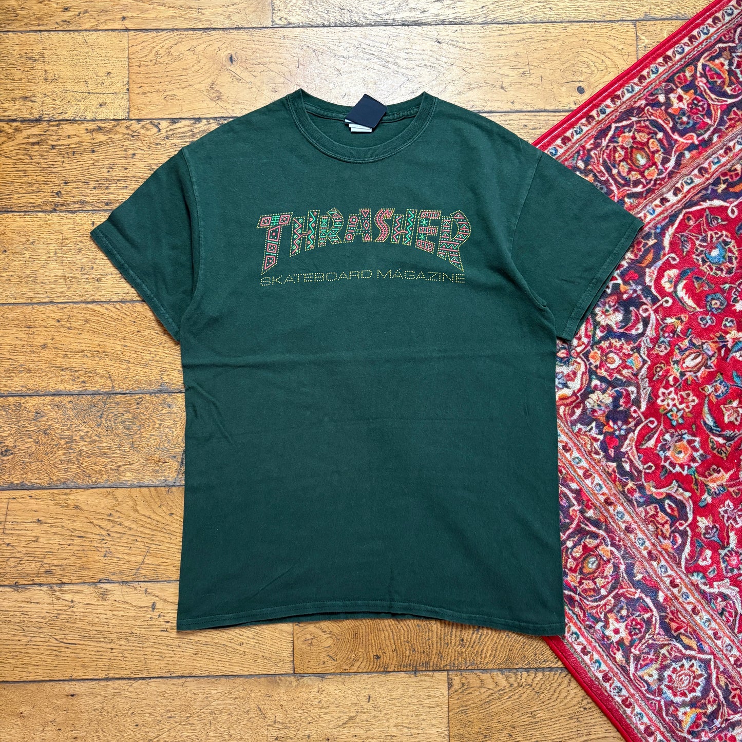 Vintage Thrasher Green Skate Graphic T-Shirt - S