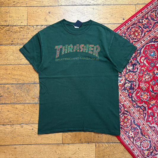 Vintage Thrasher Green Skate Graphic T-Shirt - S