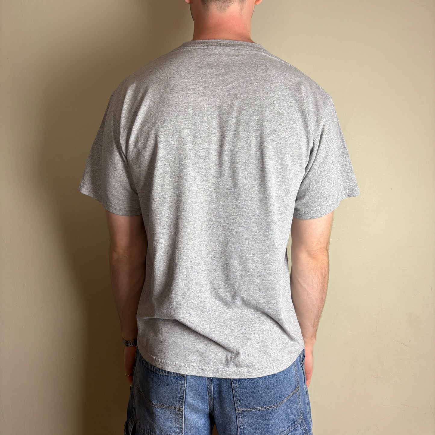 Vintage 90s Nike Grey Embroidered Swoosh T-Shirt - M