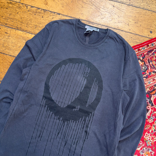 Vintage Levis Engineered Grey Black Long Sleeve Graphic T-Shirt - S
