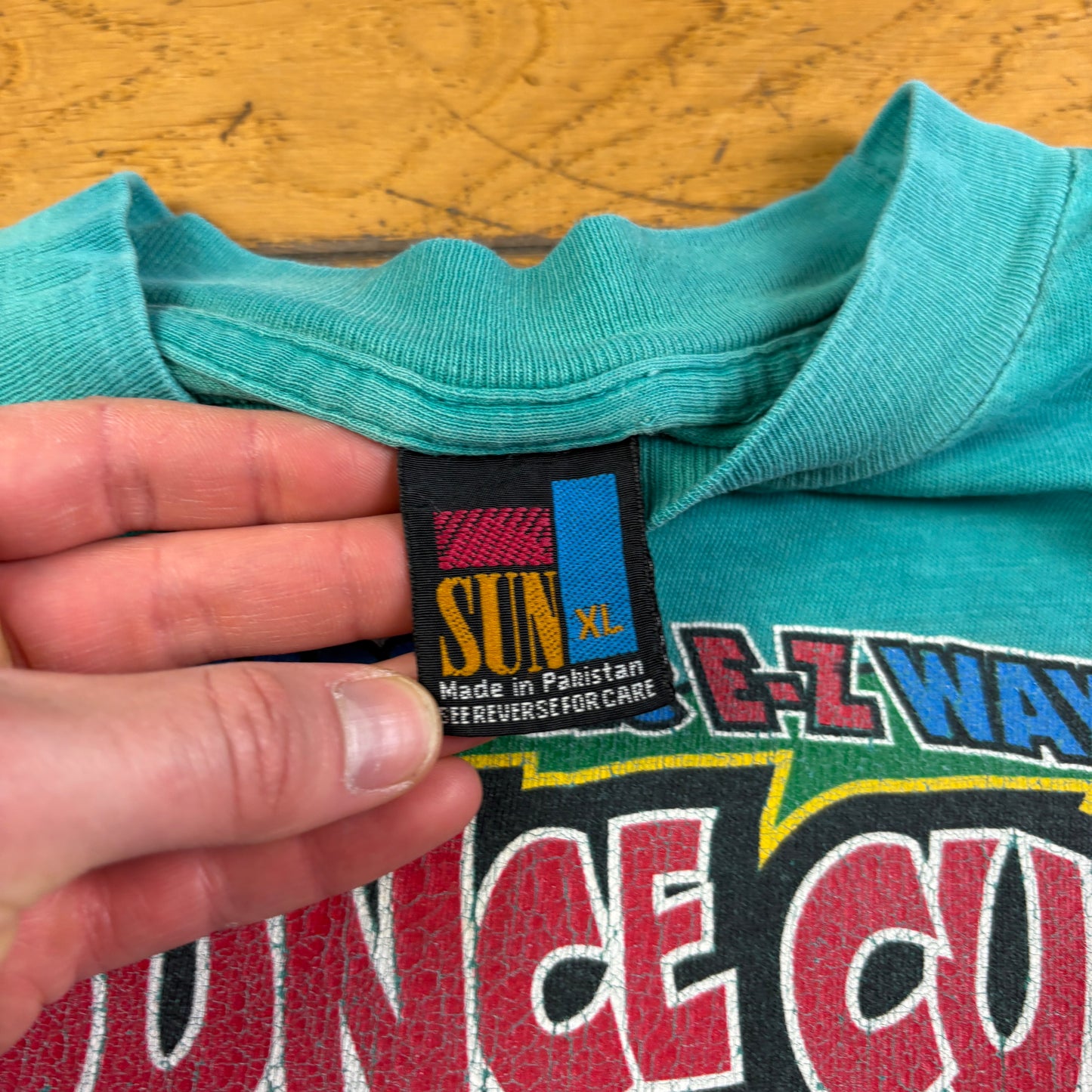 Vintage 90s Beer Gym Funny Blue Green Single Stitch Graphic T-Shirt - Xl