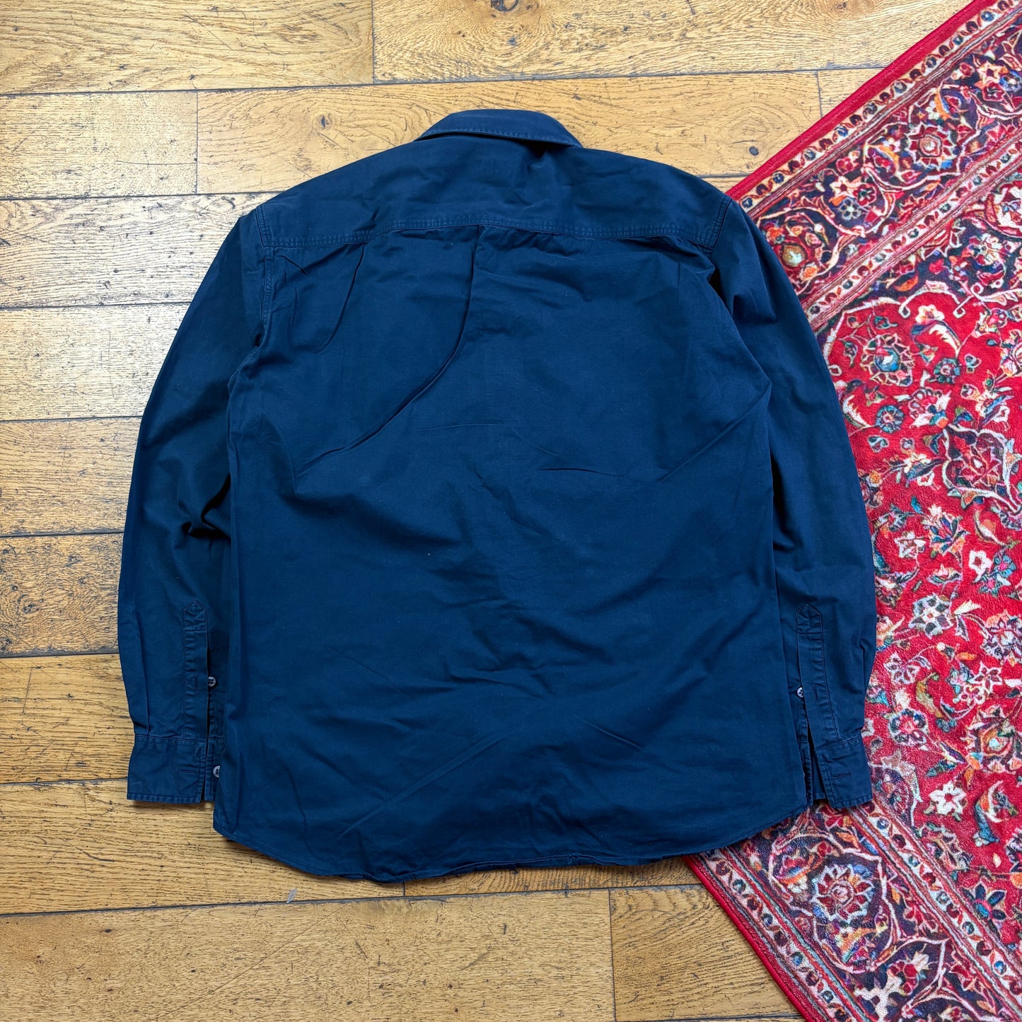 Vintage Schott NYC Navy Embroidered Shirt - L