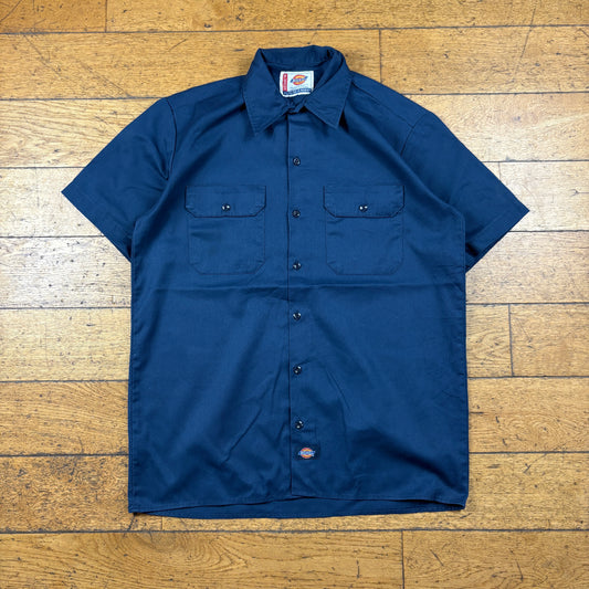 Vintage Dickies Navy Short Sleeve Workwear Shirt - M