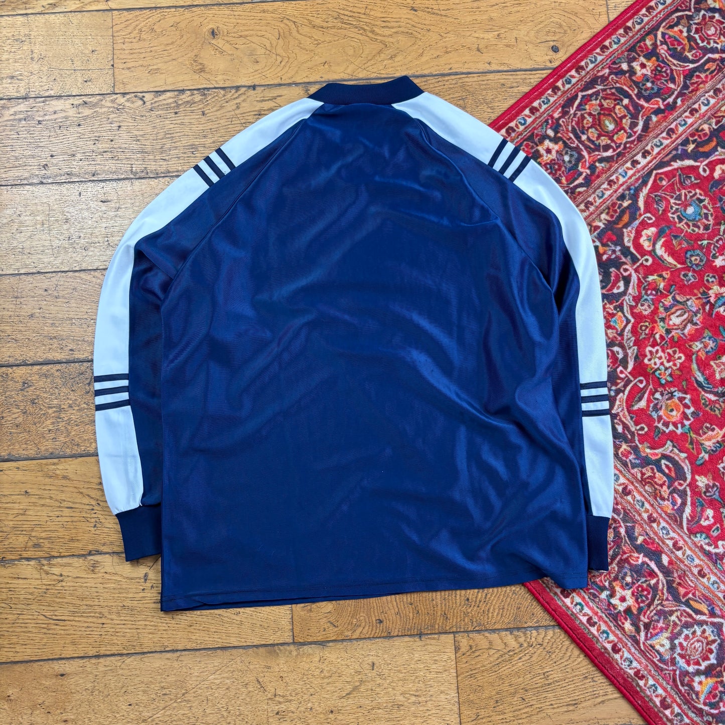 Vintage Adidas Navy Embroidered Long Sleeve Sports T-Shirt - M