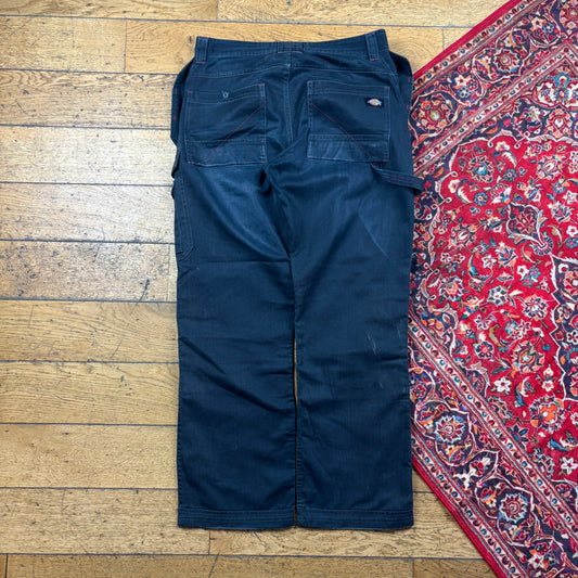 Vintage Dickies Faded Black Workwear Carpenter Baggy Trousers - 34