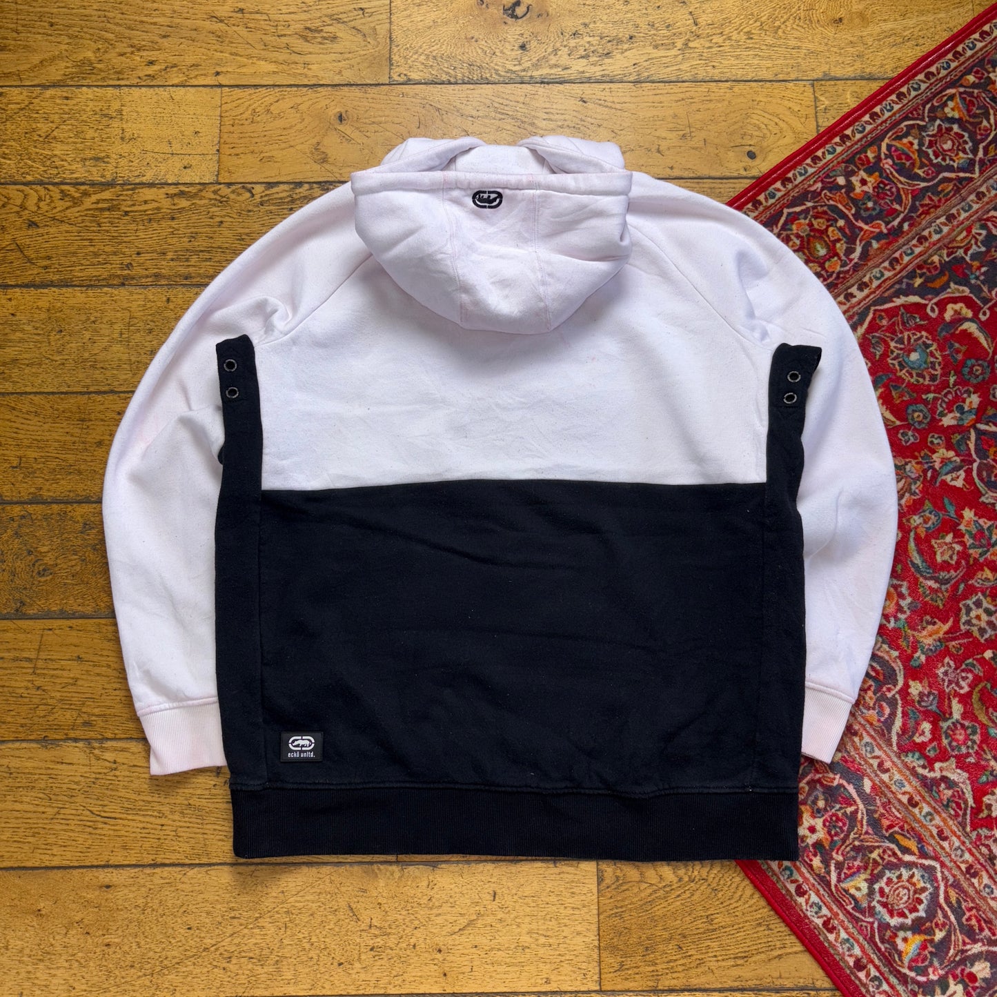 Vintage Ecko Unltd Light Pink Hip Hop Hoodie Embroidered Sweatshirt - 2XL