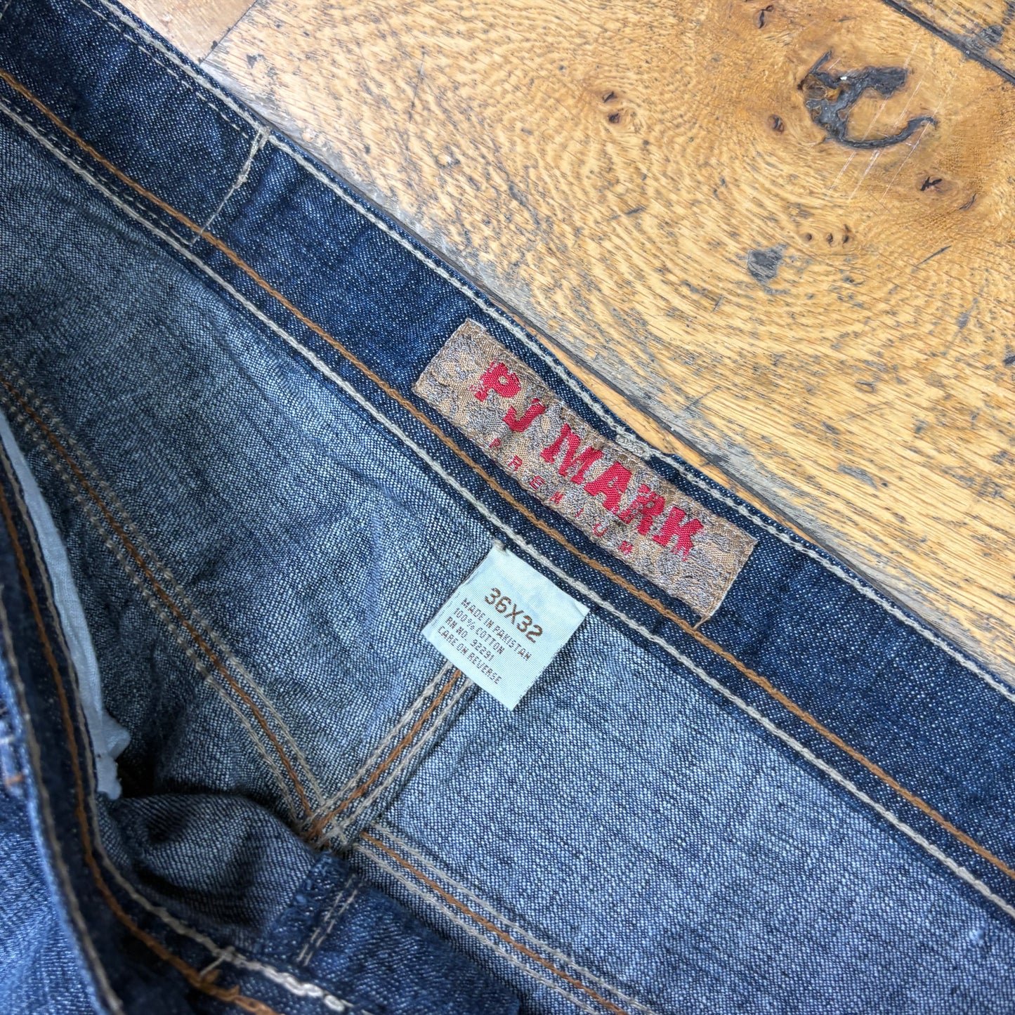 Vintage Blue Embroidered Y2K Hip Hop Baggy Jeans - 38