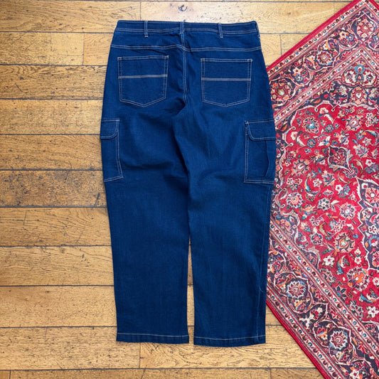 Vintage Duke Baggy Y2K Cargo Blue Jeans - 40S