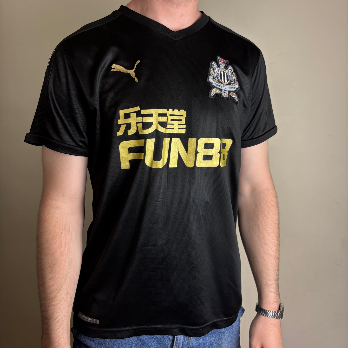 Vintage Newcastle United NUFC 17/18 Puma Black Football Shirt - M