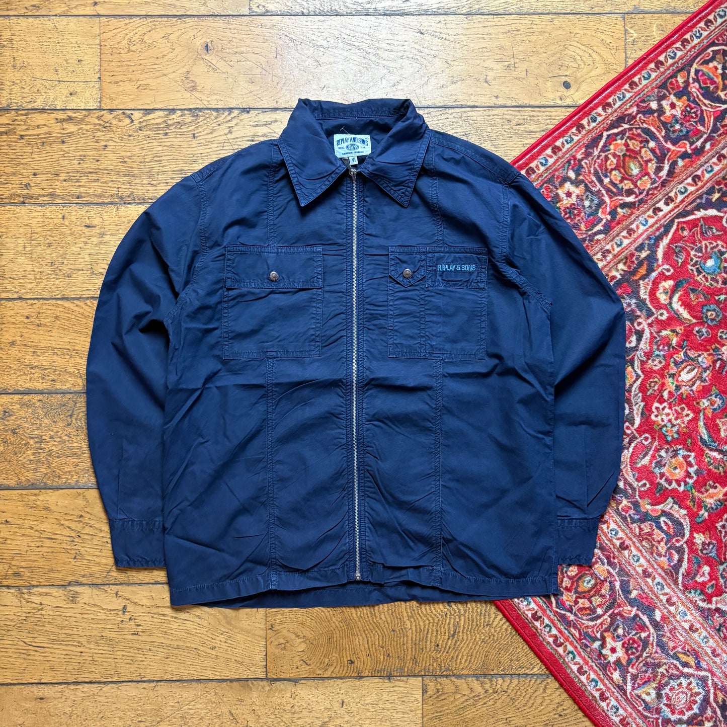 Vintage Replay Navy Lightweight Workwear Shirt Shacket Jacket - XS