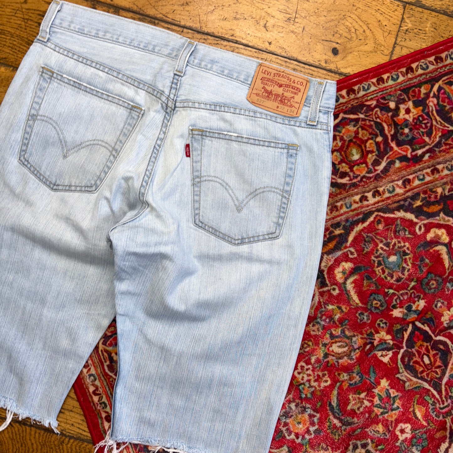 Vintage Levis 527 Slim Blue Denim Shorts - 34