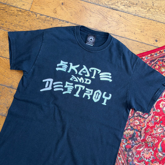 Vintage Thrasher Black Skate Graphic T-Shirt - S