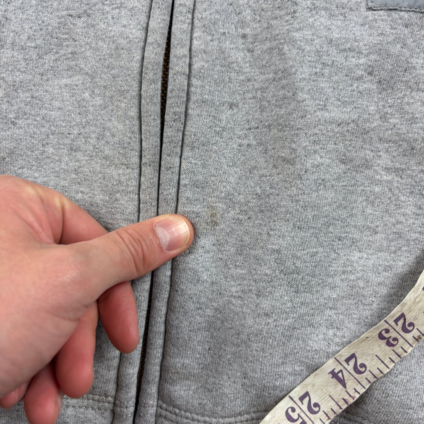 Vintage Carhartt Grey Zip Hoodie Sweatshirt - L
