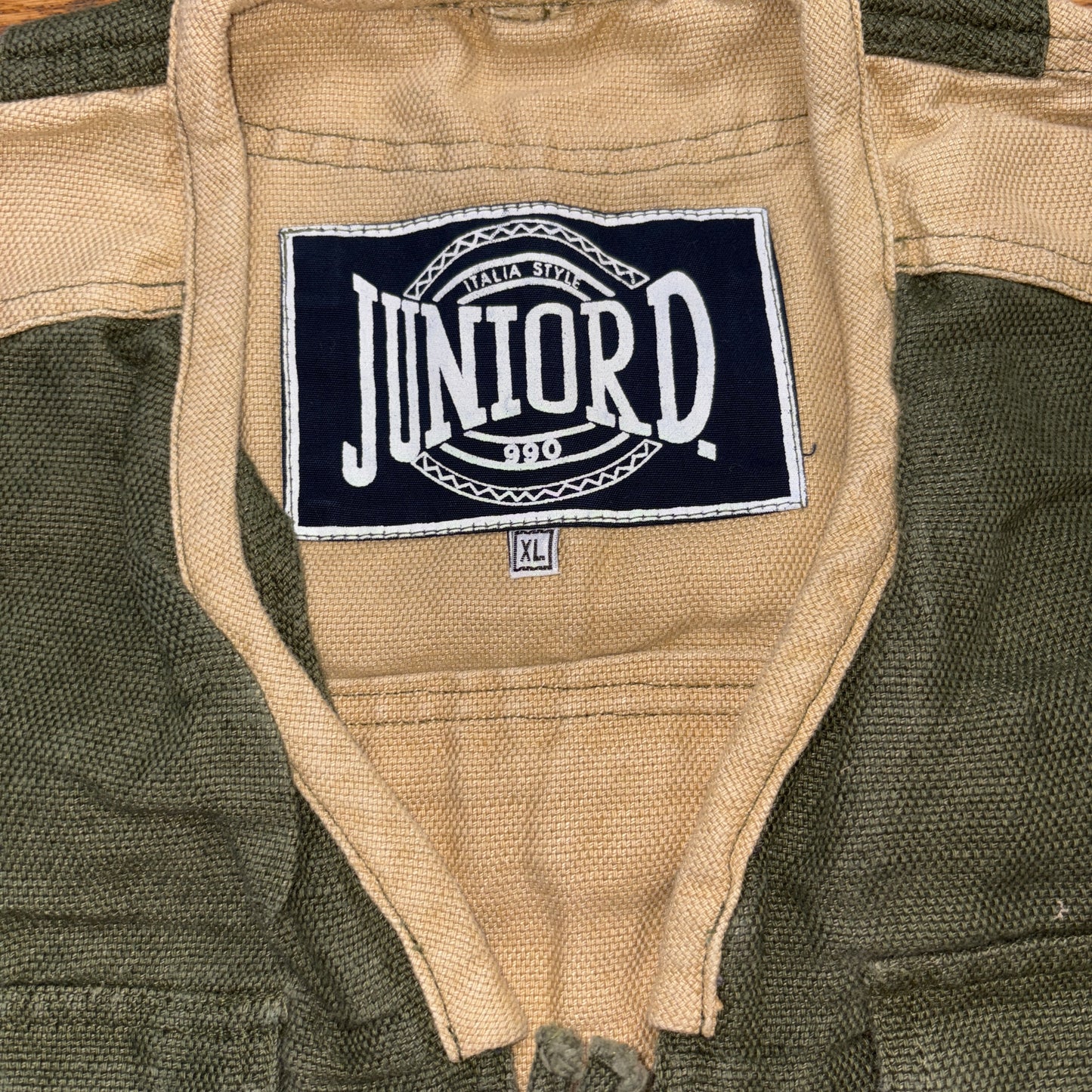 Vintage Juniord Green Cream Cropped Gilet Fishing Vest - XL