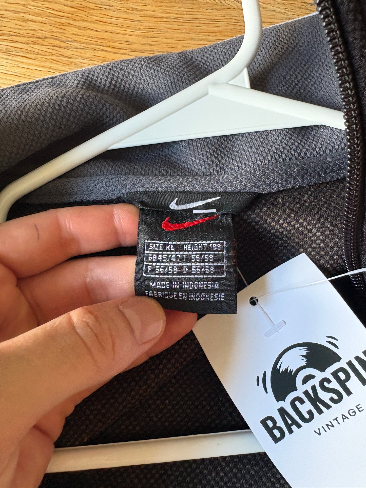 Vintage Nike 90s Black Tracksuit Track Jacket - XL