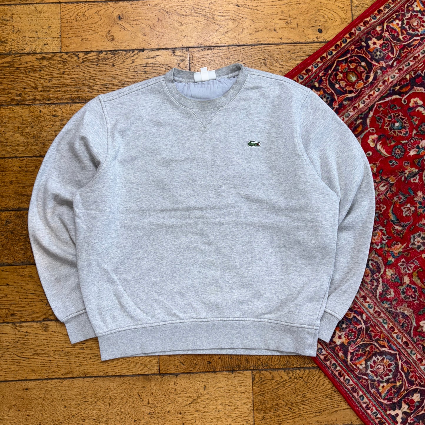 Vintage Lacoste Grey Boxy Embroidered Sweatshirt - L