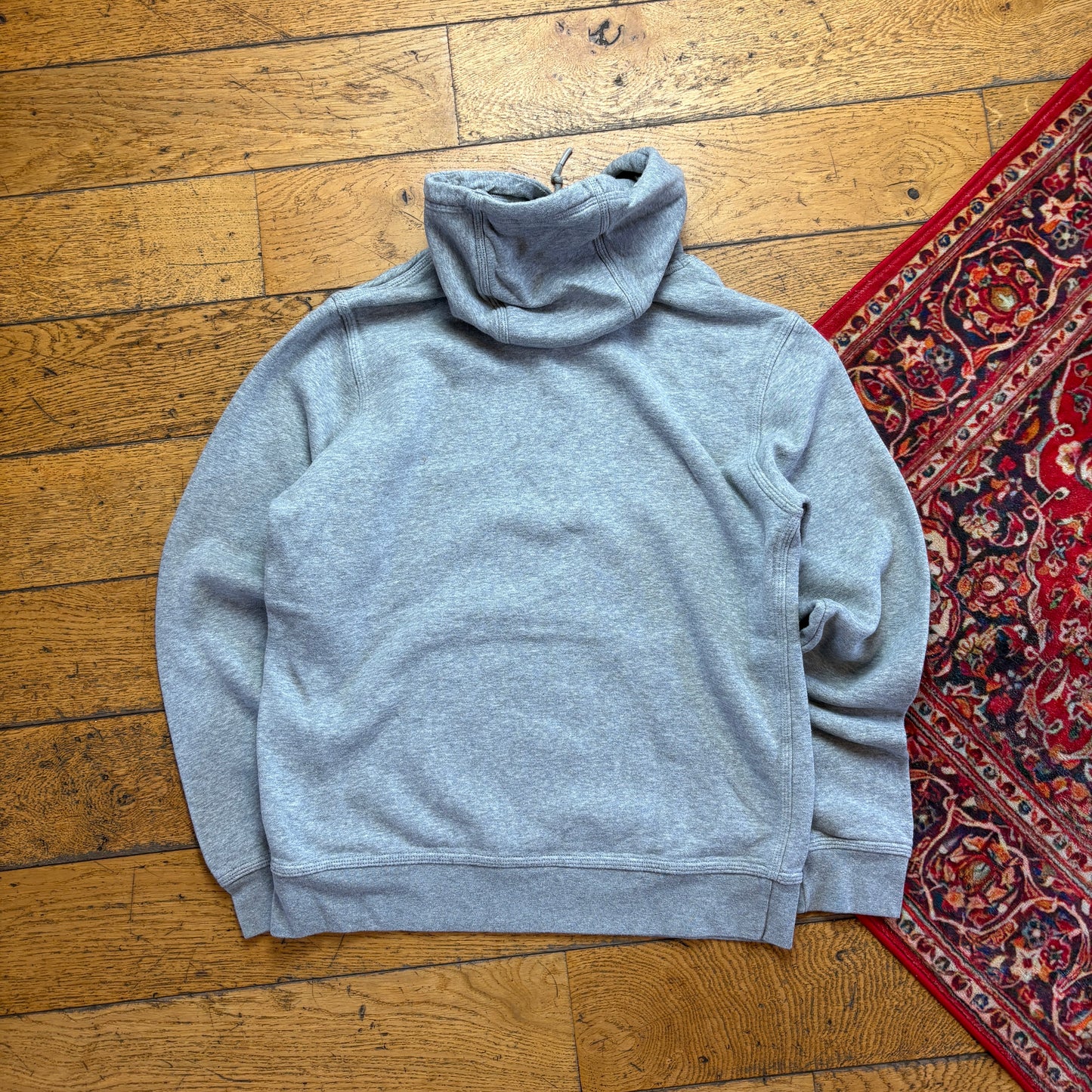 Vintage Nike Swoosh Grey Hoodie Embroidered Sweatshirt - S