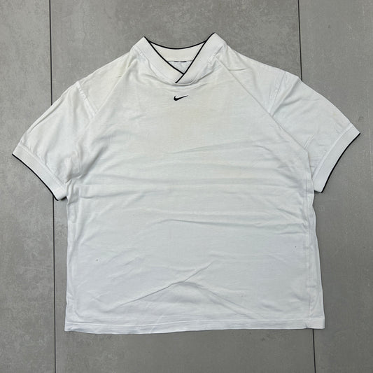 Vintage Nike Swoosh White Embroidered T-Shirt - L