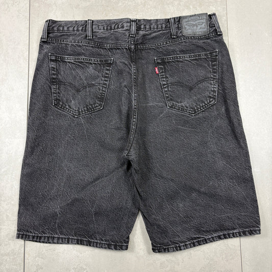 Vintage Levis 469 Black Baggy Denim Shorts - 42