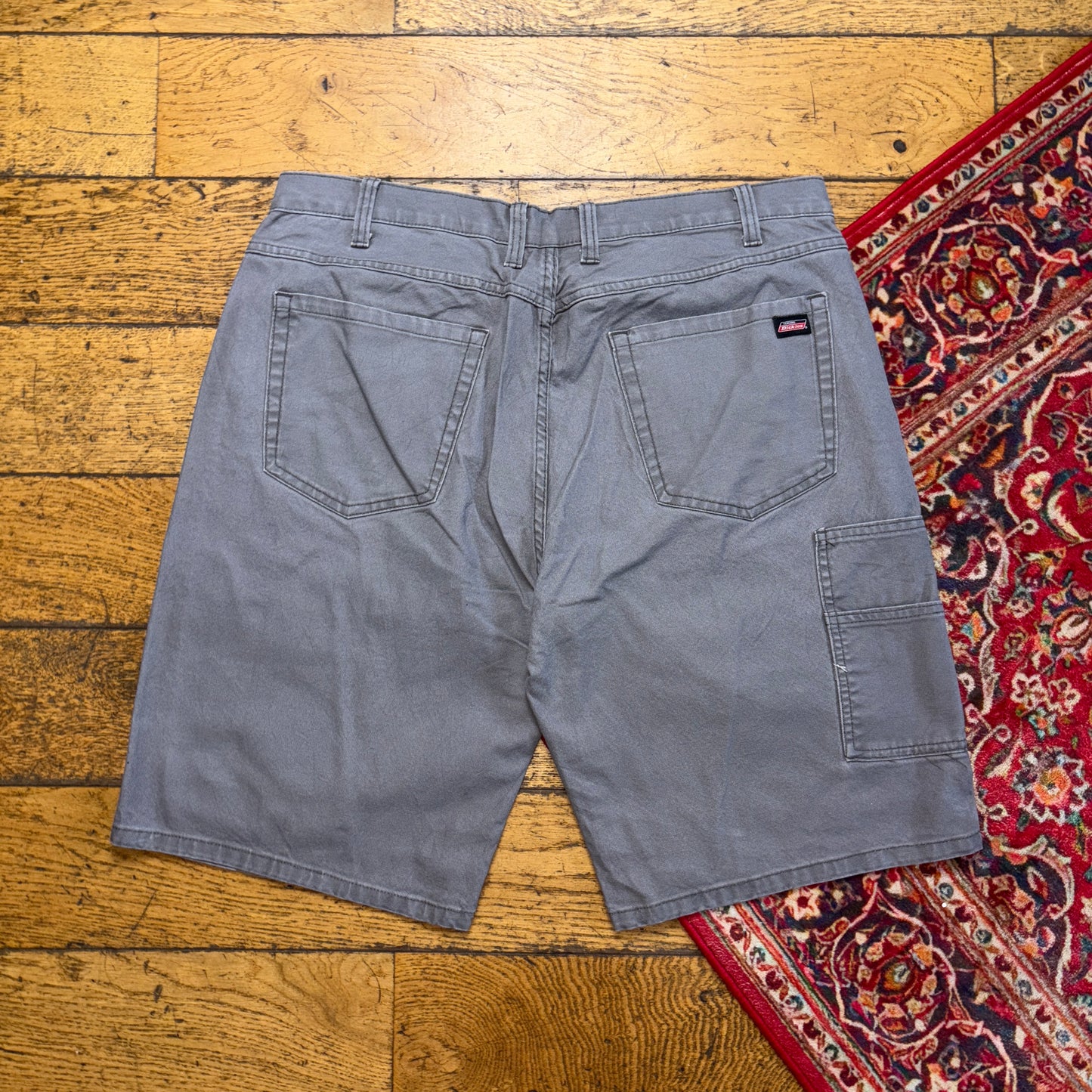 Vintage Dickies Workwear Carpenter Grey Baggy Shorts - 36