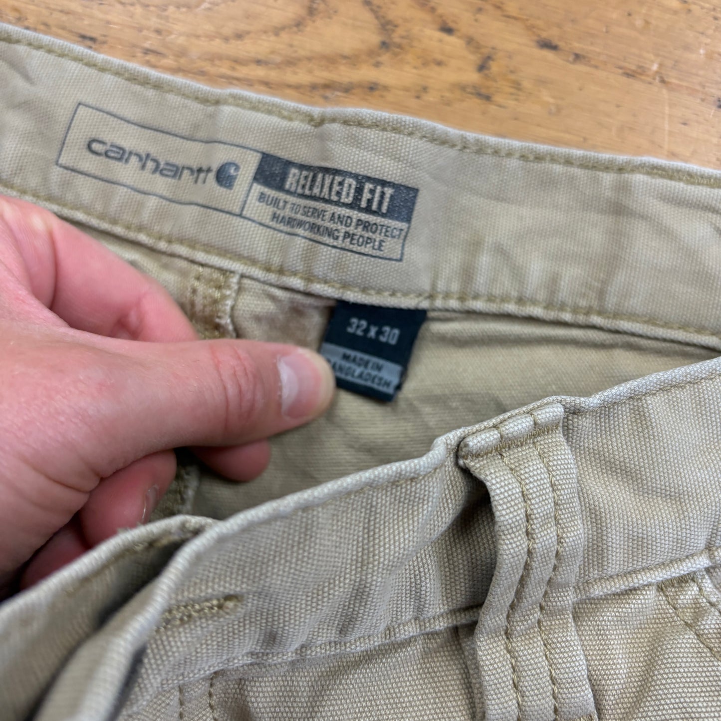 Vintage Carhartt Cream Workwear Carpenter Baggy Trousers - 32