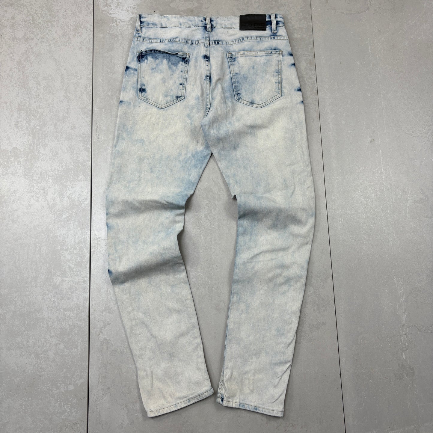 Vintage Rock Salt Blue Hip Hop Slim Jeans - 32